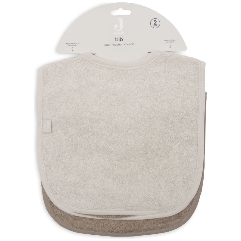 Lot de 2 bavoirs en éponge Sand-Milky Coffee