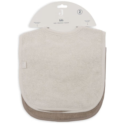 Lot de 2 bavoirs en éponge Sand-Milky Coffee