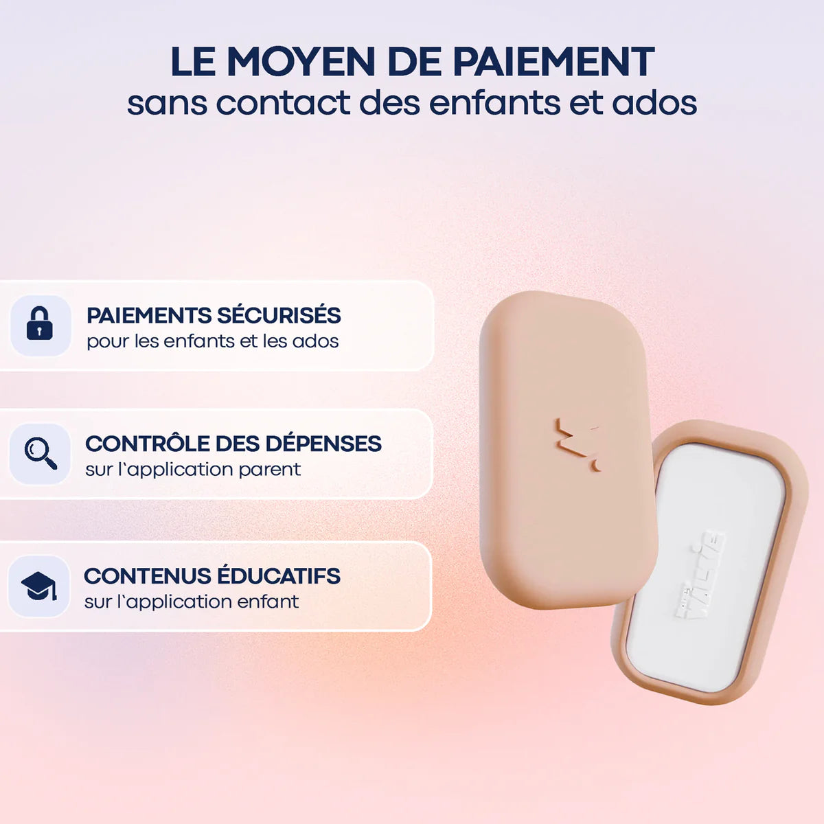 Money Walkie Rose – Porte-monnaie sans contact pour enfant