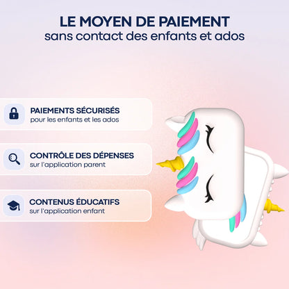 Money Walkie Licorne– Porte-monnaie sans contact pour enfant