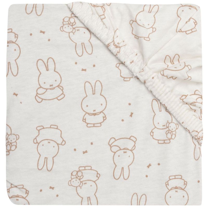 Drap-housse - Jersey - Miffy moment light terra