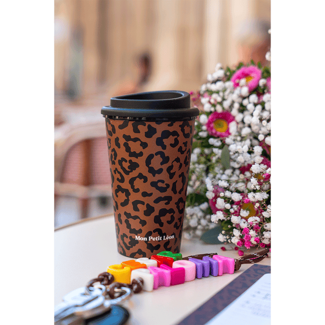 Mug - Cup léopard marron foncé