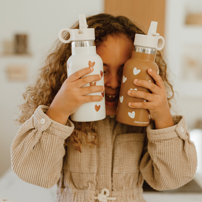 Gourde 350 ml - crème cœur marron