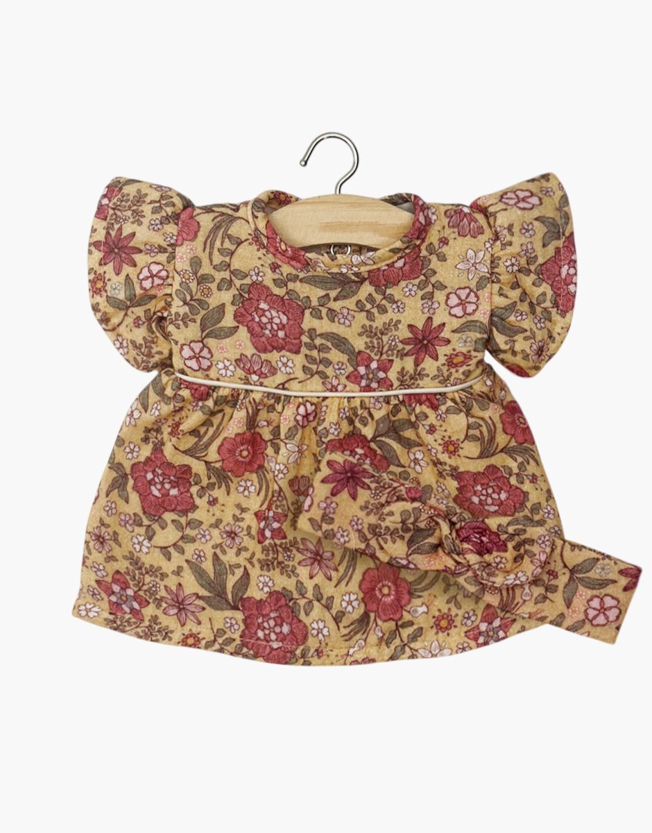 Robe Daisy et son headband à noeud rond en gaze de coton Bal d’automne