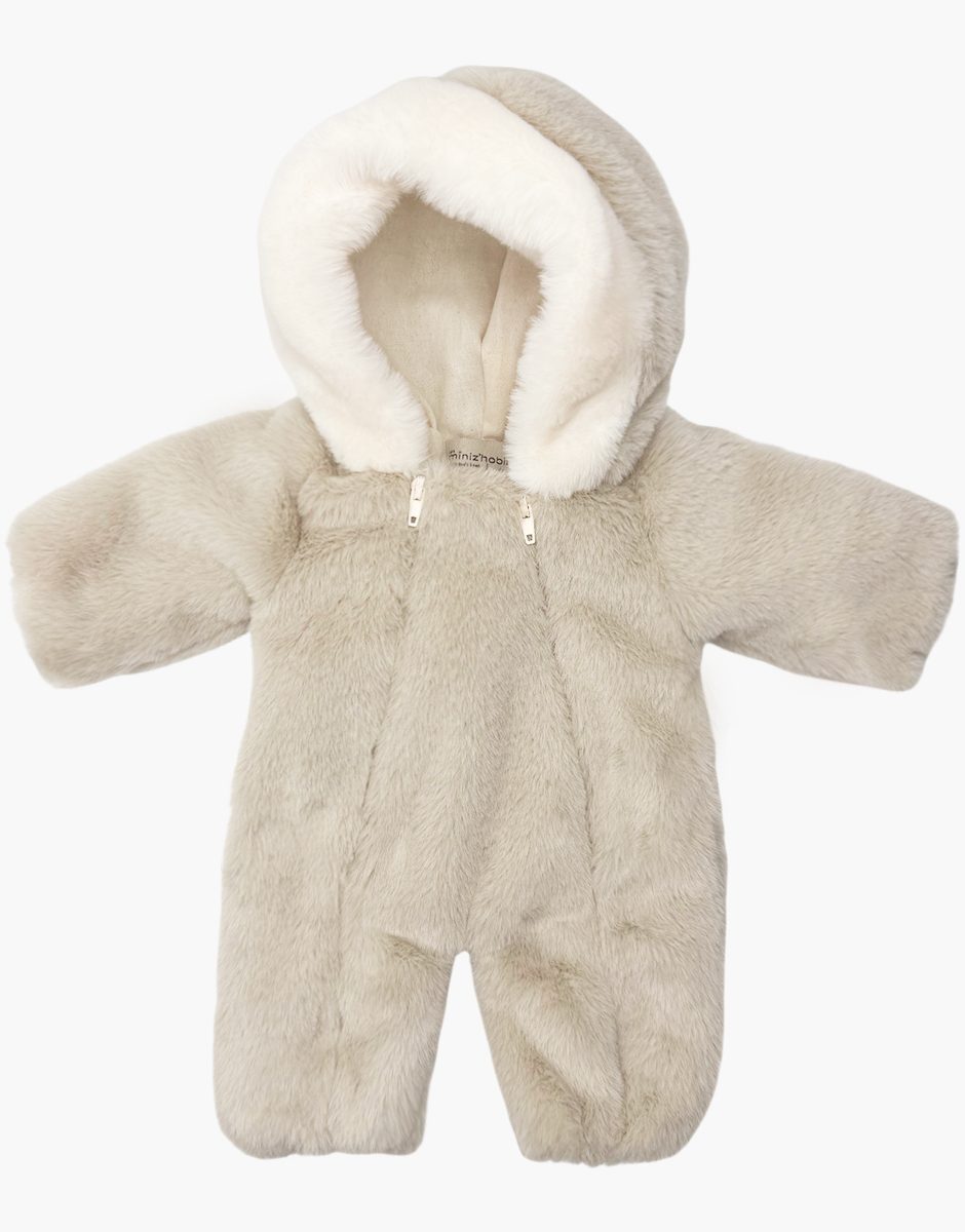 Bambinis – Combinaison de ski Carlota en fausse fourrure beige