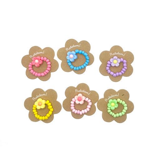 Bague élastique fleurs
