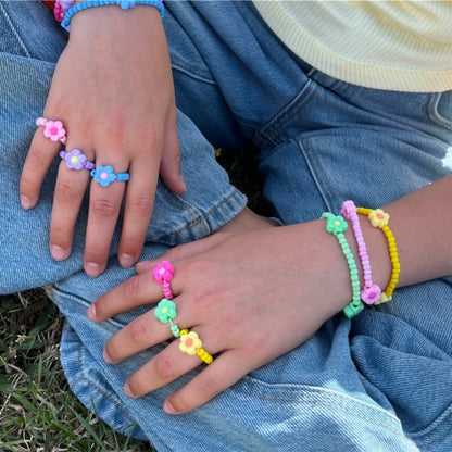 Bague élastique fleurs