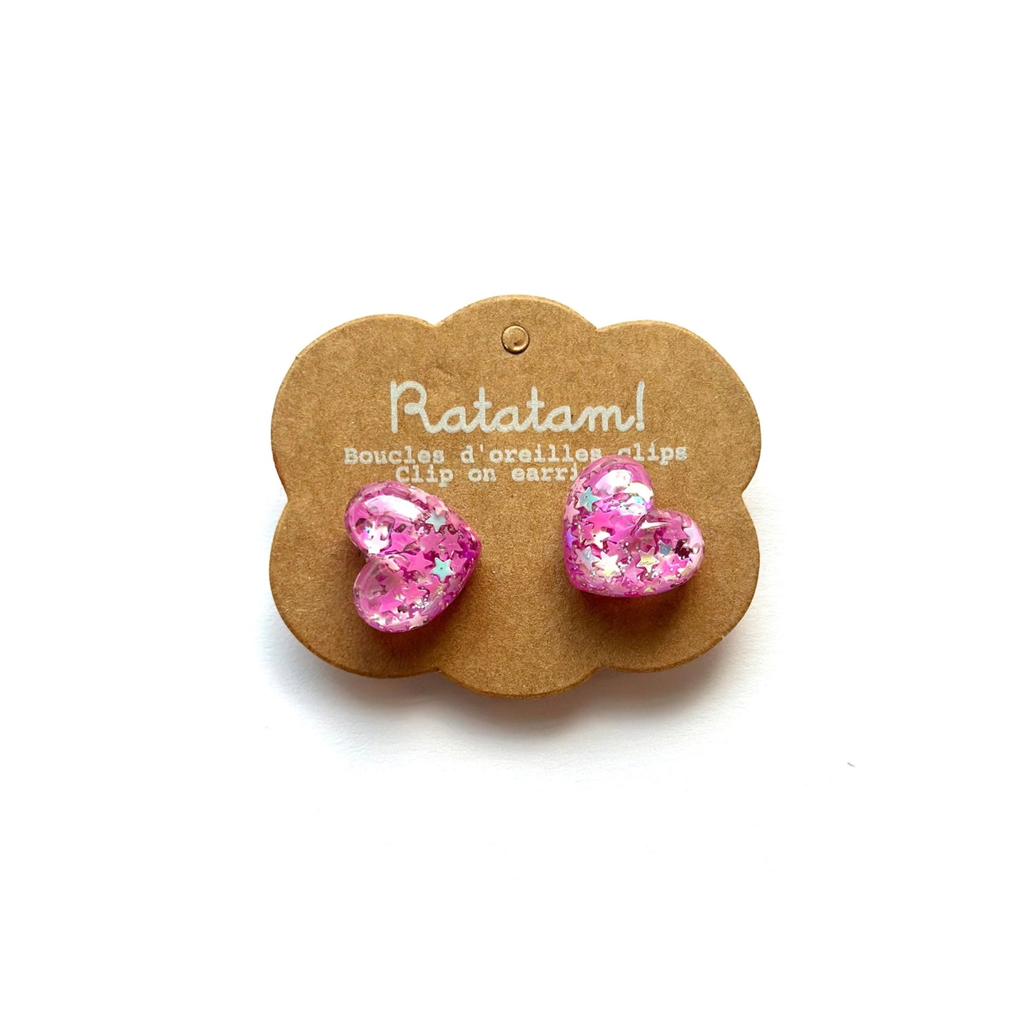 Paire de boucles d’oreille clip cœurs