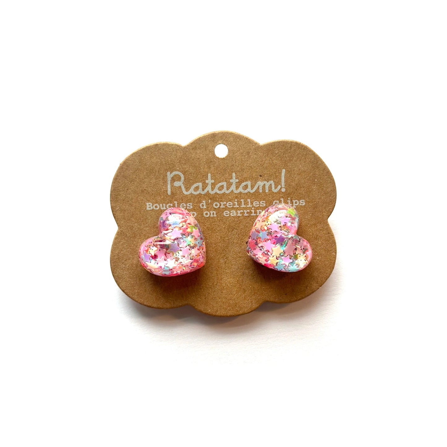 Paire de boucles d’oreille clip cœurs