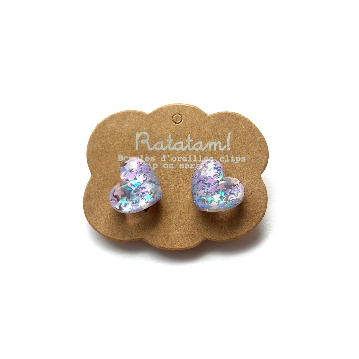 Paire de boucles d’oreille clip cœurs