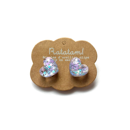 Paire de boucles d’oreille clip cœurs