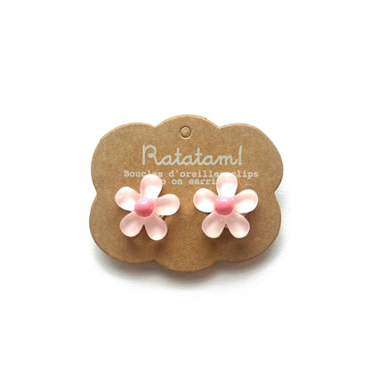 Paire de boucles d’oreille clip fleurs