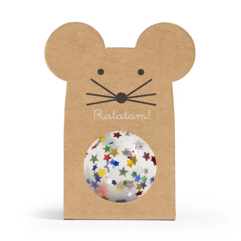 Balle rebondissante souris pailletée – Étoiles