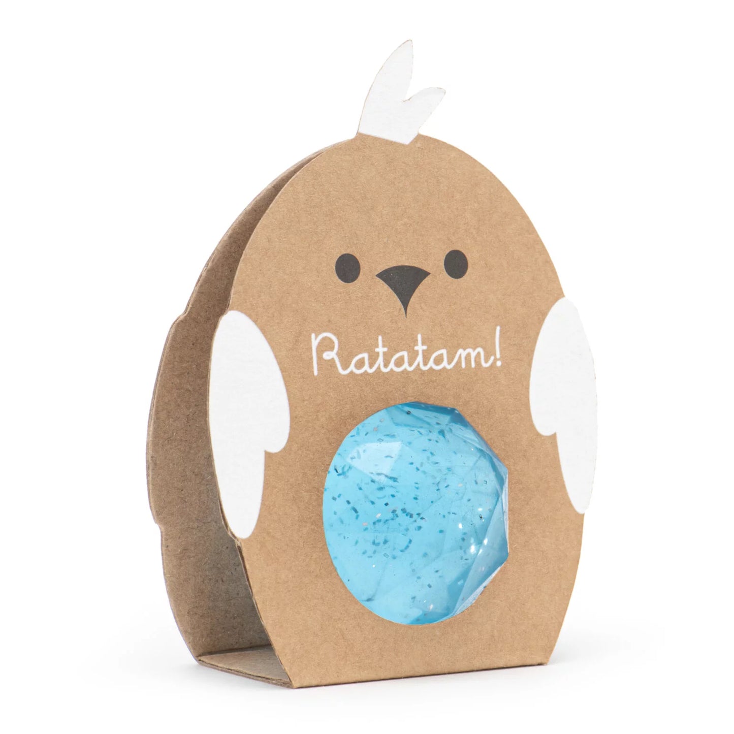 Balle rebondissante facettes oiseau – Bleu