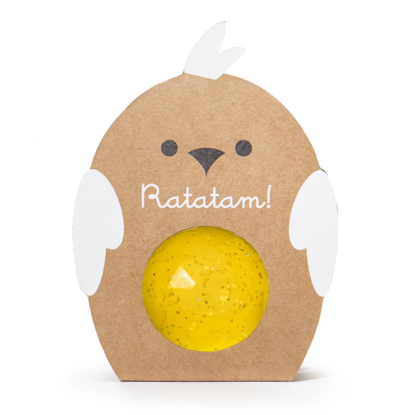 Balle rebondissante facettes oiseau – Jaune