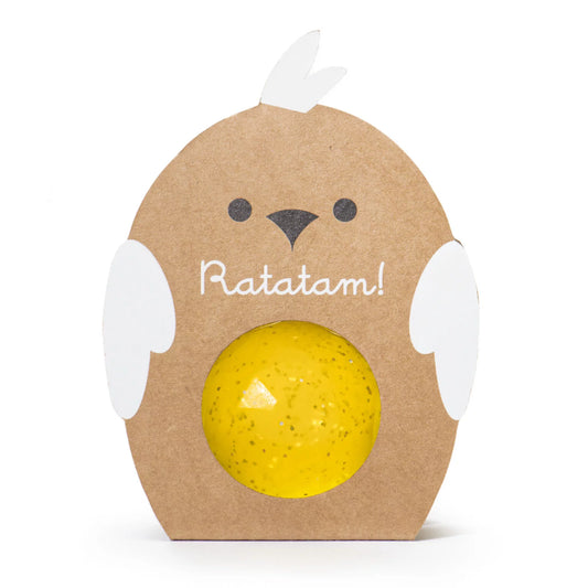 Balle rebondissante facettes oiseau – Jaune