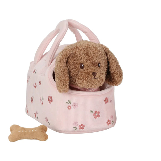 Peluche chien avec sac de transport - Marley