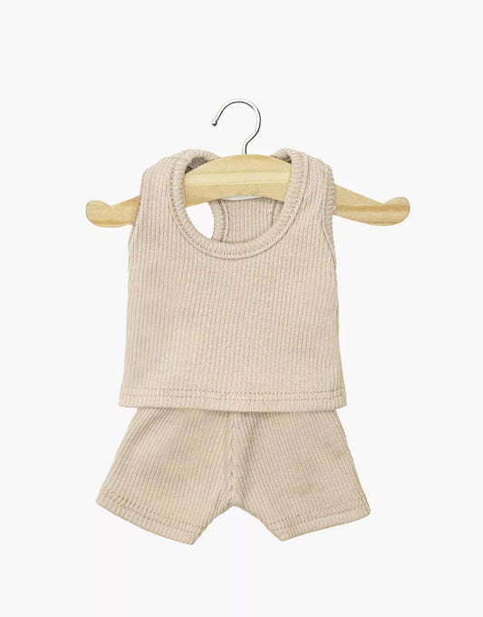 Dessous garçon Marcel en maille côtelée latte - CG.17.413