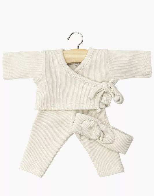 Babies – Ensemble cache-coeur Roxane en maille côtelée lin avec headband