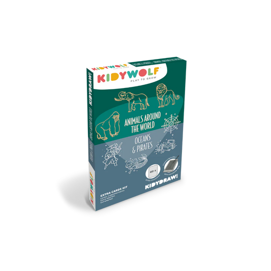 Cartes supplémentaires Kidydraw Mini - Animaux du monde et Océans et pirates