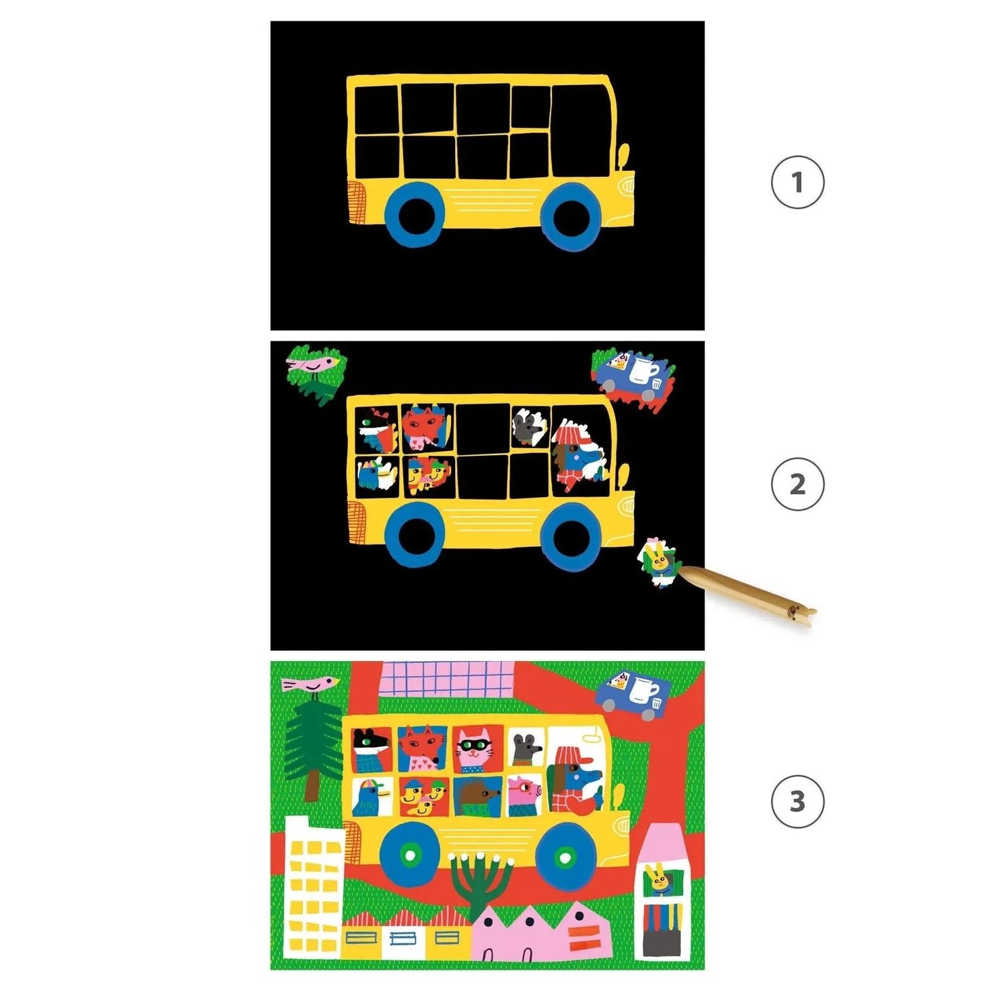 Carte à gratter des petits - véhicules à découvrir