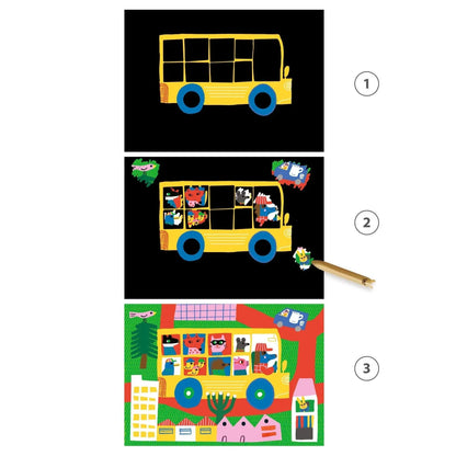 Carte à gratter des petits - véhicules à découvrir