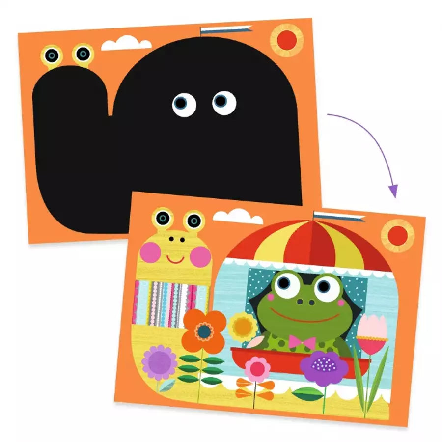 Carte à gratter des petits - c’est rigolo à découvrir