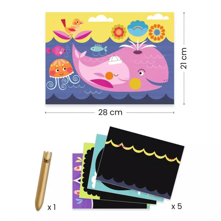 Carte à gratter des petits - c’est rigolo à découvrir