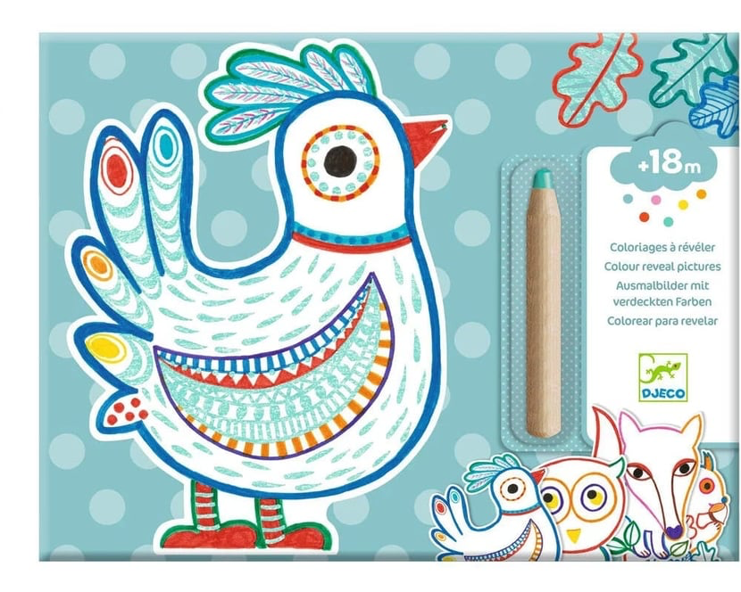 Coloriages à révéler - Animaux de la forêt