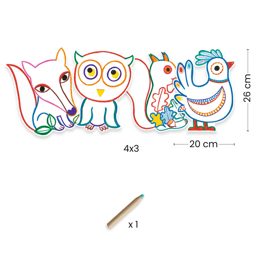 Coloriages à révéler - Animaux de la forêt