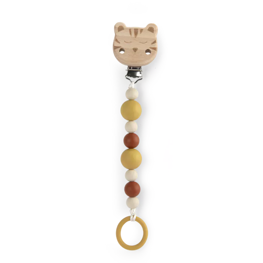 Attache-tétine bois silicone - La forêt de Mawa