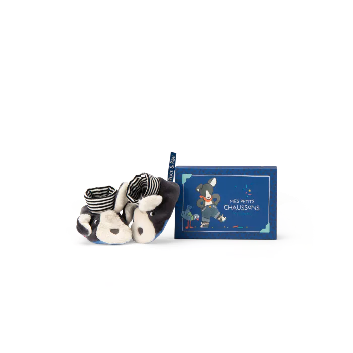 Chaussons chien Puce bleu - Puce & Pilou