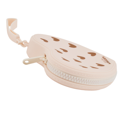 Pochette cœur en silicone - crème