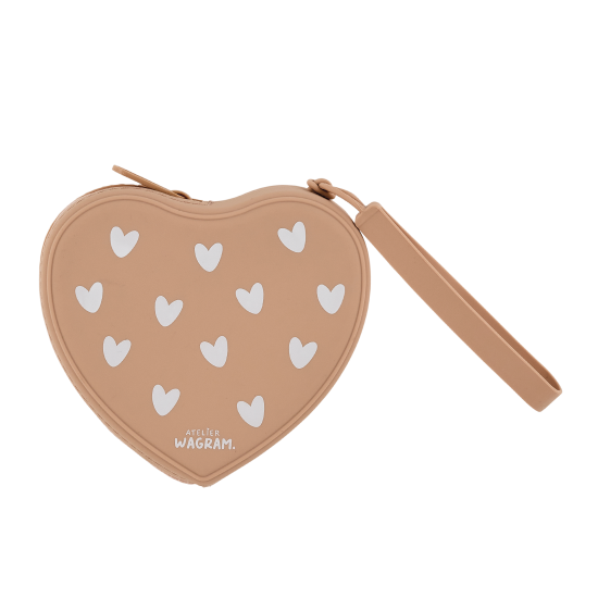 Pochette cœur en silicone - Nougat