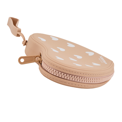 Pochette cœur en silicone - Nougat