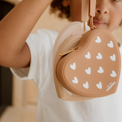 Pochette cœur en silicone - Caramel