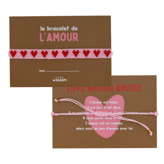 Bracelet perle - Rose/Rouge