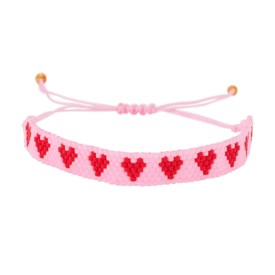 Bracelet perle - Rose/Rouge