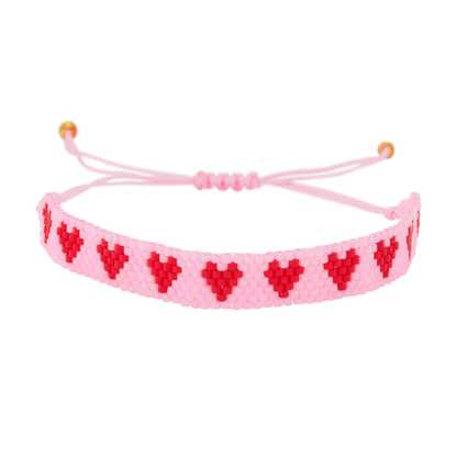 Bracelet perle - Rose/Rouge