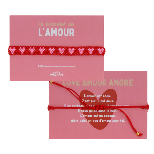 Bracelet perle - Rouge/Rose
