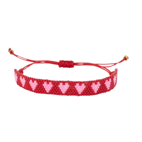 Bracelet perle - Rouge/Rose