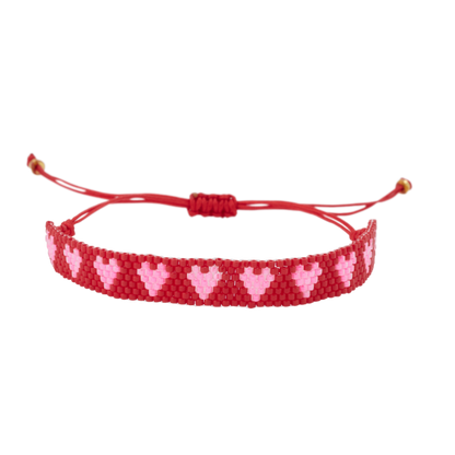 Bracelet perle - Rouge/Rose