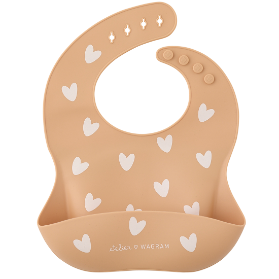 Bavoir silicone - Cœur Nougat