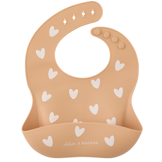 Bavoir silicone - Cœur Nougat