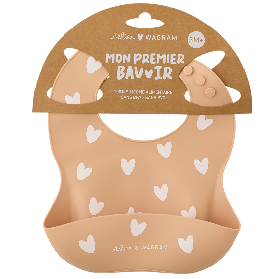 Bavoir silicone - Cœur Nougat