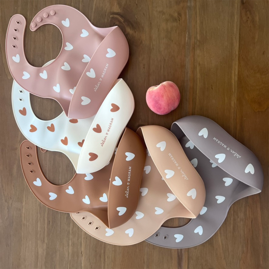Bavoir silicone - Cœur Nougat