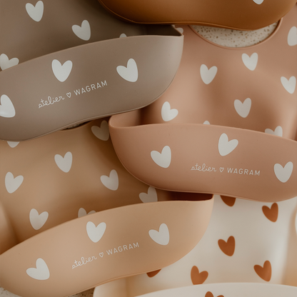 Bavoir silicone - Cœur Nougat