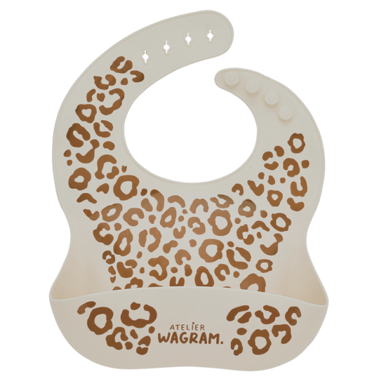 Bavoir silicone - Crème Léopard