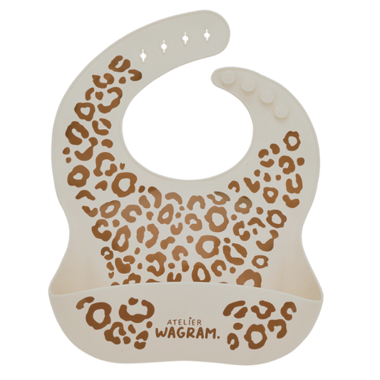 Bavoir silicone - Crème Léopard