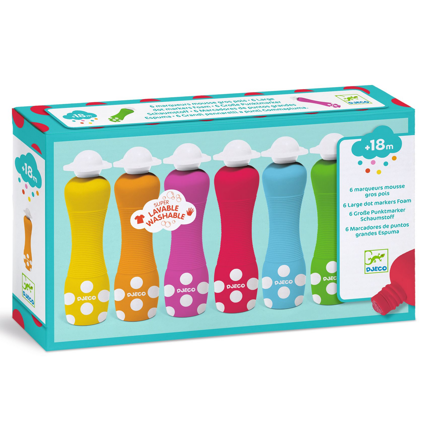 6 Marqueurs mousse de couleur